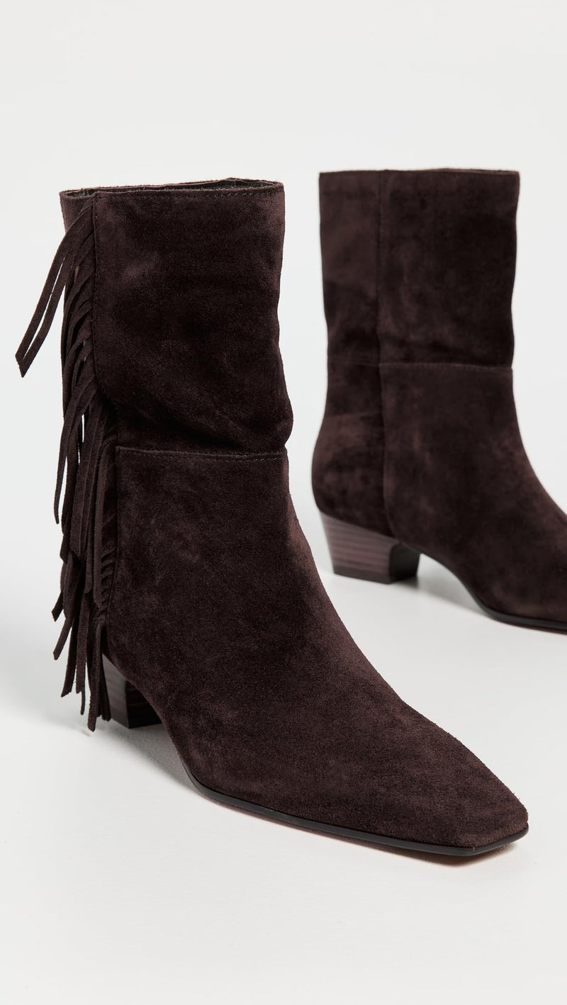 Made Well Madewell Women's The Lexie Fringed Ankle Boots in Suede, Dark Carob, 8.5 Medium US - Image 4