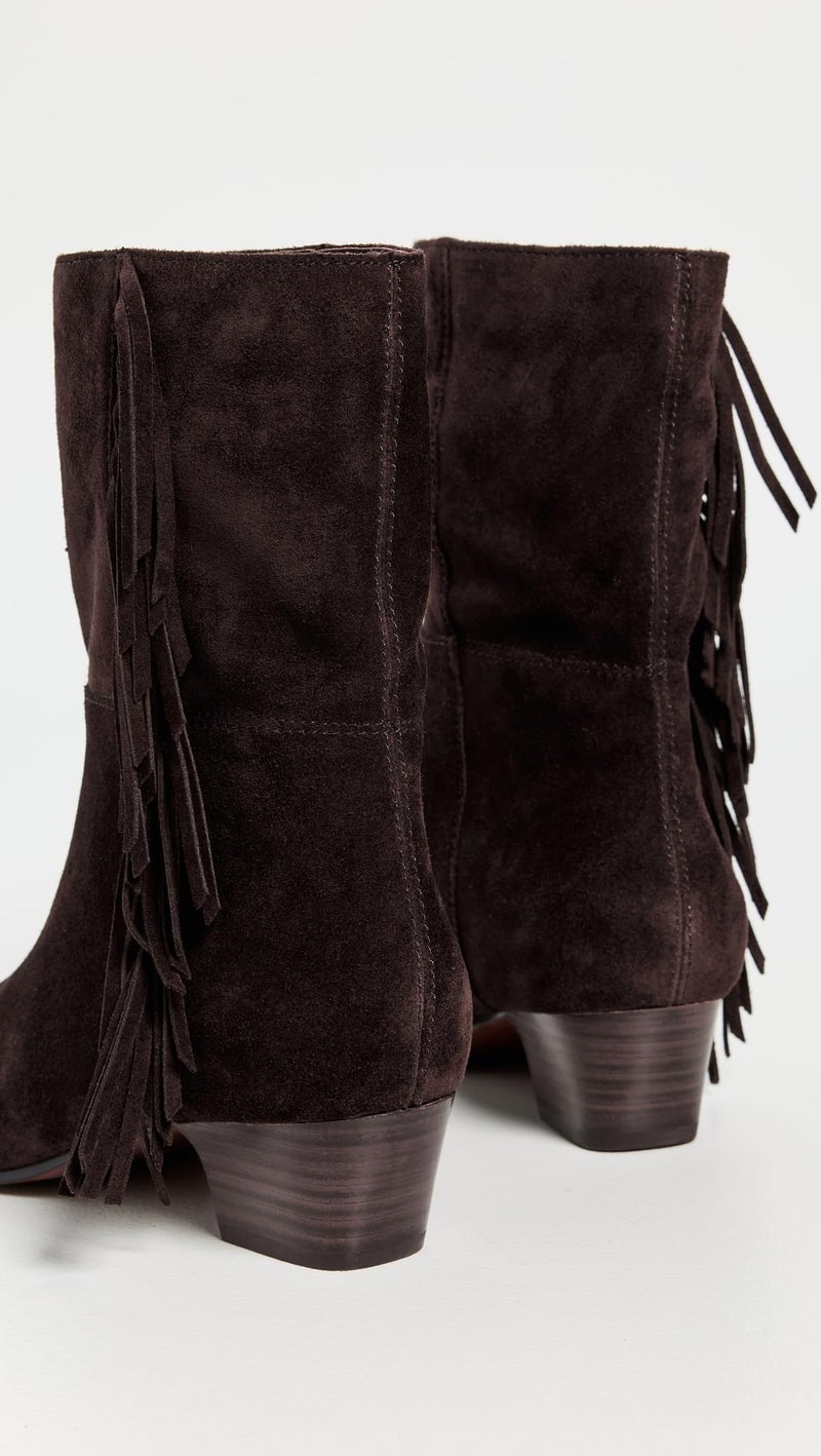 Made Well Madewell Women's The Lexie Fringed Ankle Boots in Suede, Dark Carob, 8.5 Medium US - Image 3
