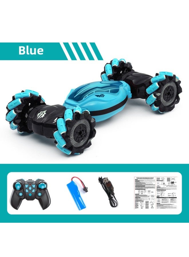 إسكدنيا سيارة تعمل بالتحكم عن بعد مع موسيقى خفيفة وشحن أفقي عالي السرعة بدفع رباعي وتسلق سيارة ملتوية للأطفال - اللون: (إصدار التحكم عن بعد) سيارة ملتوية موسيقية خفيفة ذات دفع رباعي - أزرق - النسبة: قوة مزد - Image 1