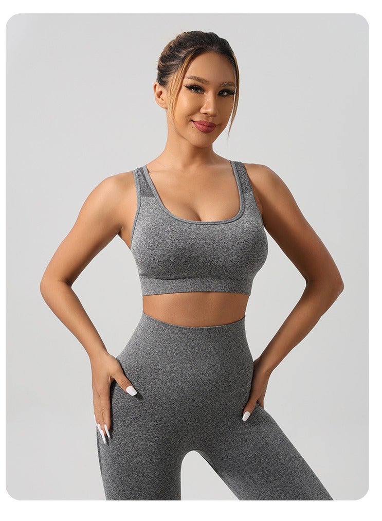 3 Piece Workout Sets for Women Butt Lifting Leggings with High Impact Sports Bra Gym Shorts  - Image 2