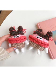 Airpods 4 Headphone Protective Case Cartoon Plush Doll For Apple1/2/3 Gen Pro Wireless Bluetooth Soft-Color:Plush Soft Shell-ball Head Big Mouth-Model:Airpods Pro/Pro2 Universal (protective Sleeve)