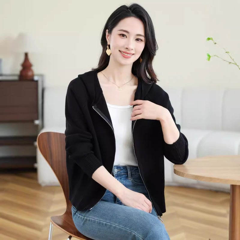 New Korean Hoodie Soft Lazy Style Sweater Coat for Women Lotus color  - Image 5