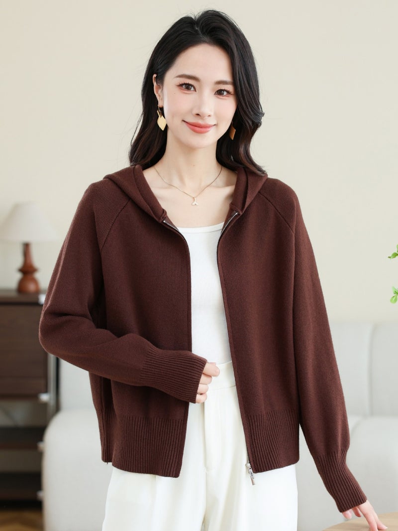 New Korean Hoodie Soft Lazy Style Sweater Coat for Women Lotus color  - Image 2