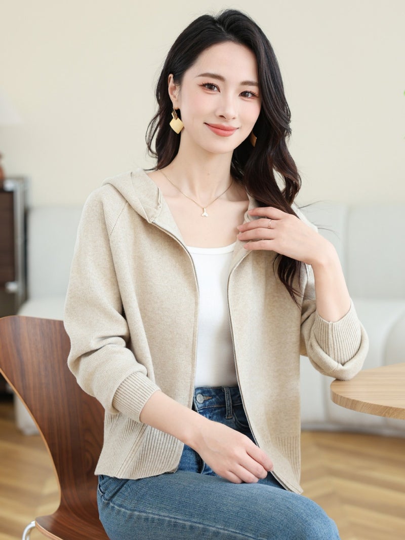 New Korean Hoodie Soft Lazy Style Sweater Coat for Women Lotus color  - Image 3