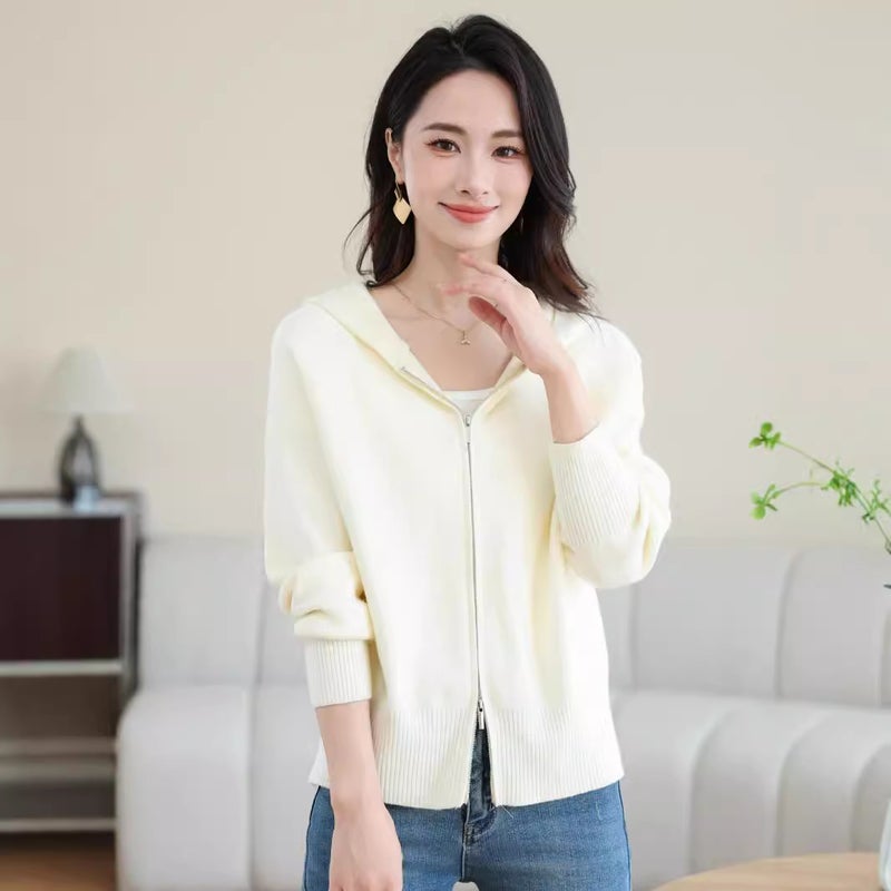 New Korean Hoodie Soft Lazy Style Sweater Coat for Women Lotus color  - Image 4