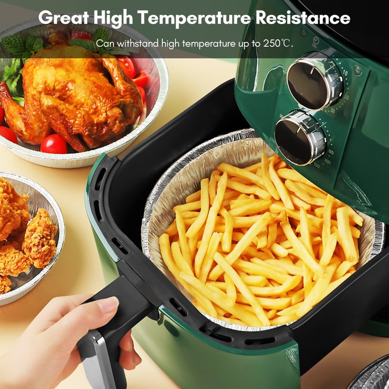 20PCS 8 Inch Disposable Aluminum Foil Plates Round Tin Foil Pie Pans for Air Fryers Baking Cooking Storage Roasting - Image 5