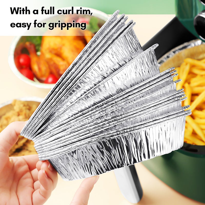 20PCS 8 Inch Disposable Aluminum Foil Plates Round Tin Foil Pie Pans for Air Fryers Baking Cooking Storage Roasting - Image 3
