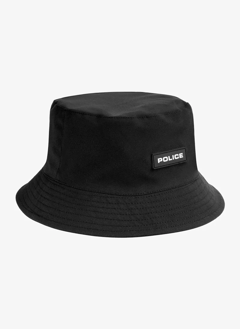 Police Police Men's Minimalist Streetwear Bucket Hat with Retro-Inspired Silhouette, 100% Polyester Construction & Urban Casual Style – Black