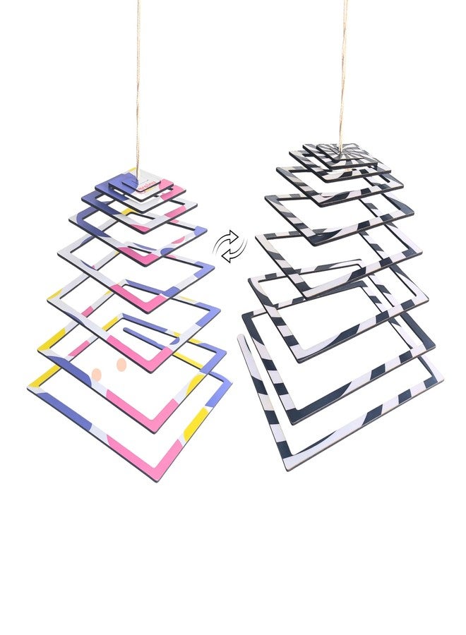Brainytots Spiral Hanging Toy Mobile | Hanging Mobile for Baby 0-6 Months | Dual-Sided Black-&-White + Color | Wooden Cot Mobile Hanging Toy | Cradle Toys Hanging | Bed Hanging Toys ASIN (Square) - Image 1