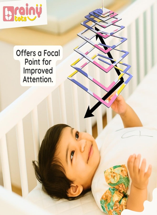 Brainytots Spiral Hanging Toy Mobile | Hanging Mobile for Baby 0-6 Months | Dual-Sided Black-&-White + Color | Wooden Cot Mobile Hanging Toy | Cradle Toys Hanging | Bed Hanging Toys ASIN (Square) - Image 5