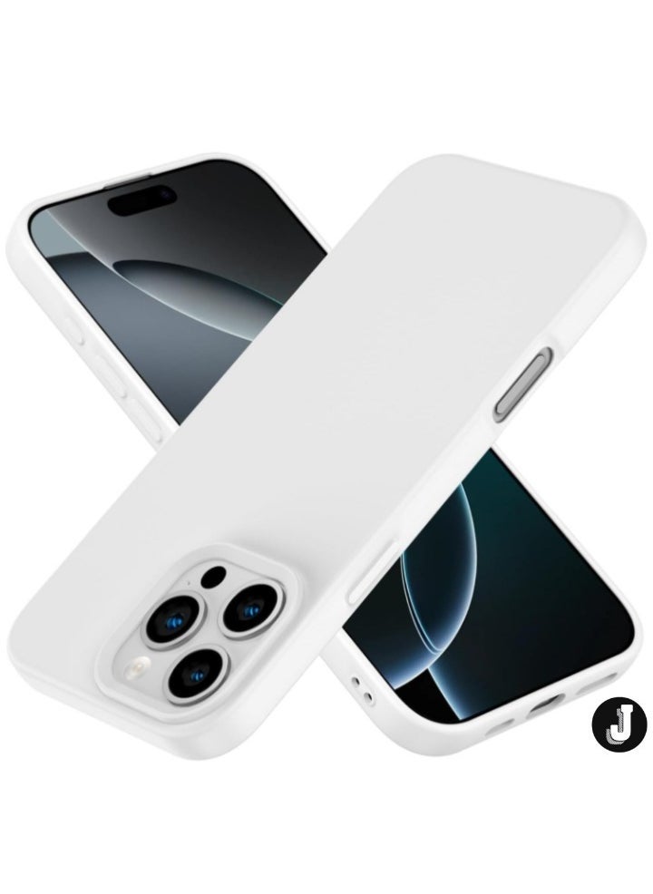 JAJEEK White Silky Soft Touch Case for iPhone 16 Pro Max – Premium Liquid Silicone Protective Bumper - Image 1