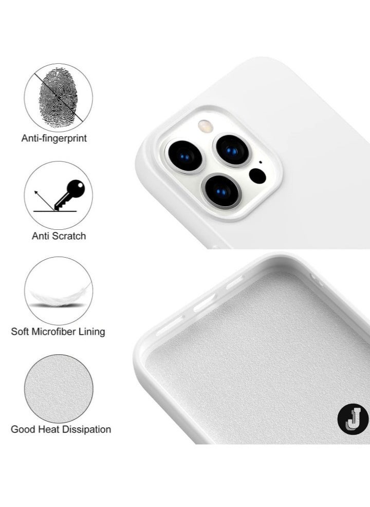 JAJEEK White Silky Soft Touch Case for iPhone 16 Pro Max – Premium Liquid Silicone Protective Bumper - Image 3