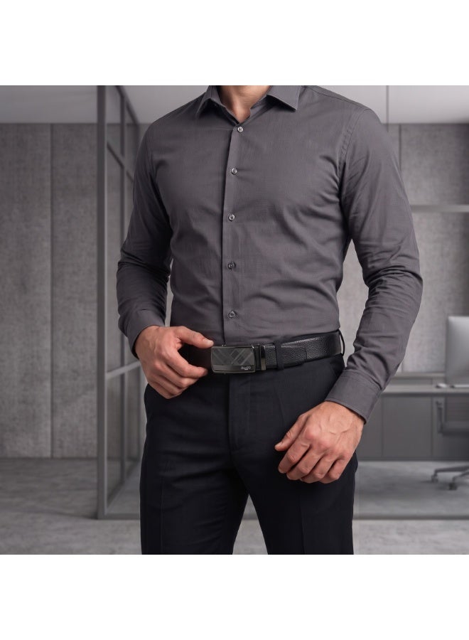 Classic Milano Men’s Leather Belt for men Fashion Belt Ratchet Dress Belts for men with Automatic Click Buckle for Mens Belt Enclosed in an Elegant Gift Box ALTHQ-3705-7 (Black) by Milano Leather - Image 3