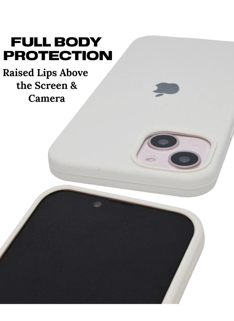 iPhone 15 Plus Case Cover Liquid Gel Silicone Rubber Soft Silky Touch Anti Scratch Shockproof Protective Cover 6.7 Inch