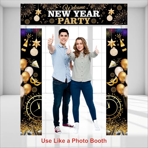 Party Baazaar Welcome New Year Poster | Backdrop Decoration | New Year Decoration Items (Pack of 3, Multi Color, Size: 5x1 Feet) - Image 3