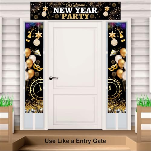 Party Baazaar Welcome New Year Poster | Backdrop Decoration | New Year Decoration Items (Pack of 3, Multi Color, Size: 5x1 Feet) - Image 2