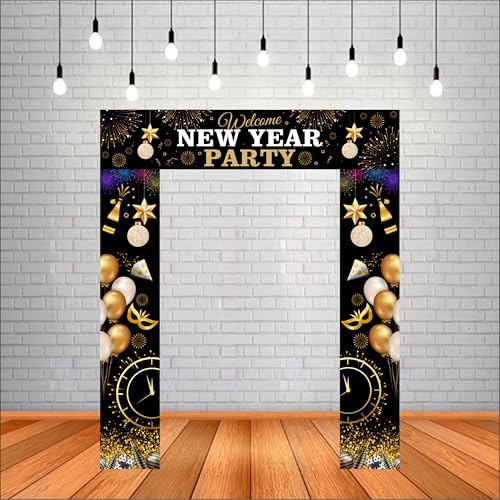 Party Baazaar Welcome New Year Poster | Backdrop Decoration | New Year Decoration Items (Pack of 3, Multi Color, Size: 5x1 Feet) - Image 1