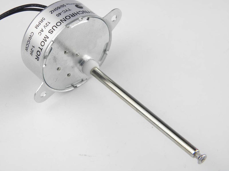 CHANCS محرك تزامني صغير TYC-40 AC 12V 5RPM CW/CCW مع عمود برغي داخلي بطول 74 مم لتزيين عيد الميلاد - Image 2