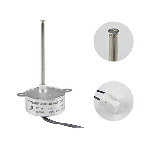 CHANCS محرك تزامني صغير TYC-40 AC 12V 5RPM CW/CCW مع عمود برغي داخلي بطول 74 مم لتزيين عيد الميلاد - Image 1