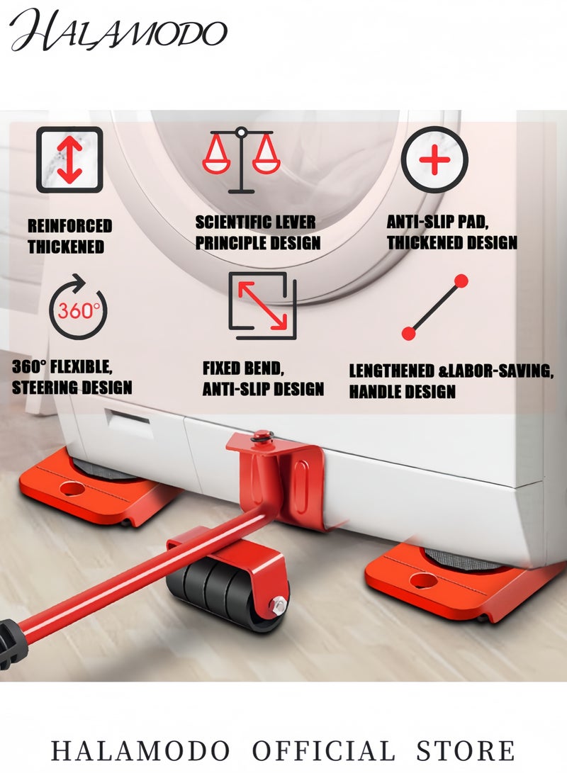 Halamodo 4-Piece Furniture Moving Tool Set Heavy Duty Appliance Lifter with Wheels Furniture Movers Sliders Rolling Furniture Lift Kit for Sofa Table Cabinet - Image 2