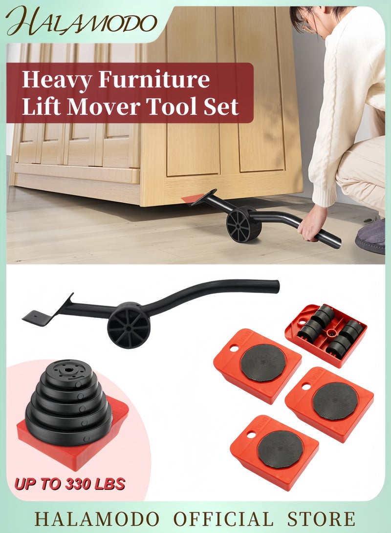 Halamodo 4-Piece Furniture Moving Tool Set Heavy Duty Appliance Lifter with Wheels Furniture Movers Sliders Rolling Furniture Lift Kit for Sofa Table Cabinet - Image 1