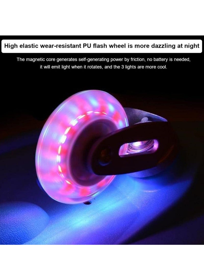 Skateboard, Compact Deluxe Junior Caster Skateboard with 360° Rotating Lightning Casters, Illuminating Wheels, 2-Wheel Balance Skateboard, 100KG Capacity, Lightweight Alloy Steel for Kids and Adults, Blue  - Image 4