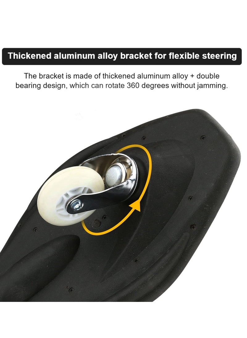 Skateboard, Compact Deluxe Junior Caster Skateboard with 360° Rotating Lightning Casters, Illuminating Wheels, 2-Wheel Balance Skateboard, 100KG Capacity, Lightweight Alloy Steel for Kids and Adults, Blue  - Image 3