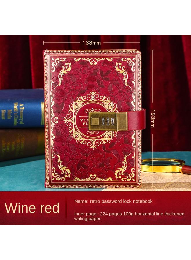 Bluejw Retro European-style Password Notebook Gift Box Hand Account Suit With Lock Hand Account Book For Boys And Girls Cute Cartoon Girls - Image 1