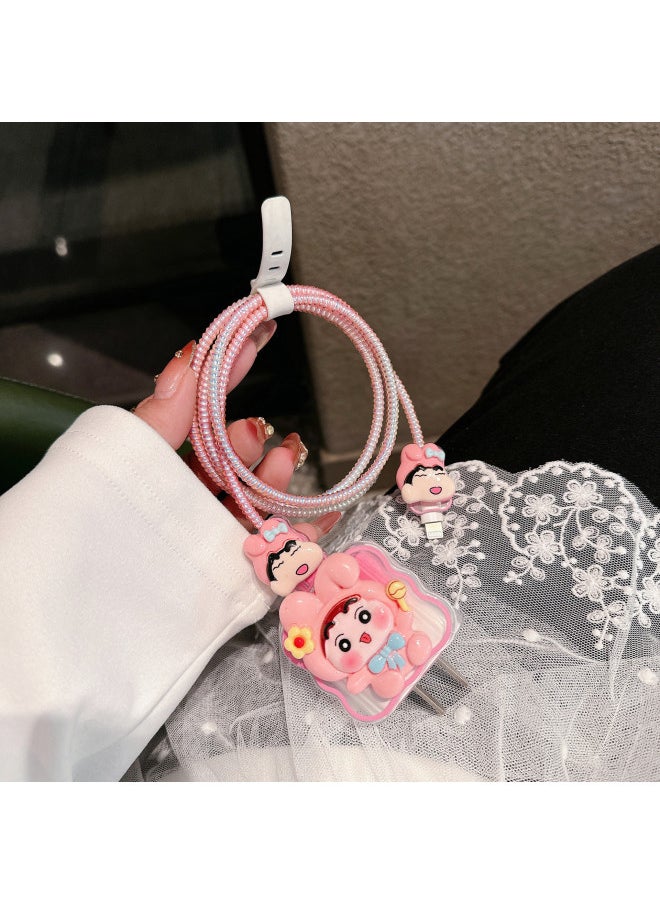 Generic - Cartoon Data Cable 20w Protective Cover For Iphone 16 15 Charger For Iphone14 Soft Case 13 Fast Charge 12 Women-Color:Melody Xiaoxin [5-piece Set]-Applicable Models:18W/20W - Image 1