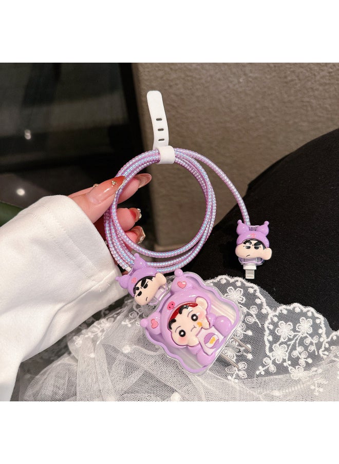 Generic - Cartoon Data Cable 20w Protective Cover For Iphone 16 15 Charger For Iphone14 Soft Case 13 Fast Charge 12 Women-Color:Melody Xiaoxin [5-piece Set]-Applicable Models:18W/20W - Image 1