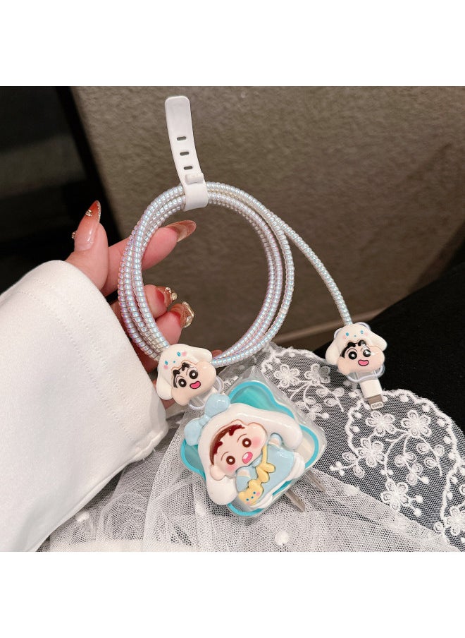 Generic - Cartoon Data Cable 20w Protective Cover For Iphone 16 15 Charger For Iphone14 Soft Case 13 Fast Charge 12 Women-Color:Melody Xiaoxin [5-piece Set]-Applicable Models:18W/20W - Image 1