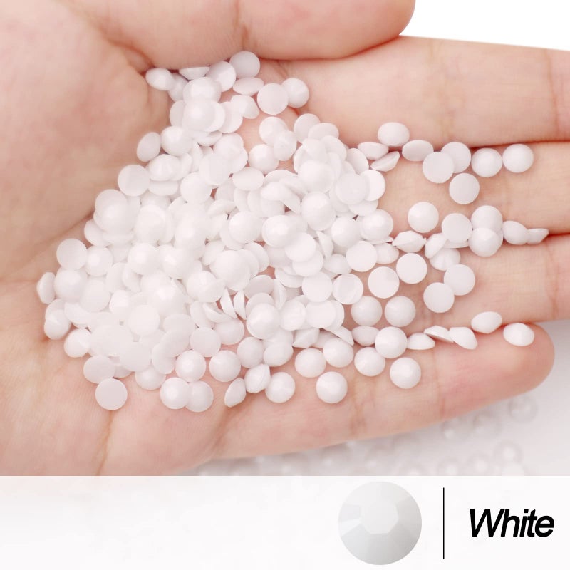 AUREHEN 10000PCs 2-6MM White Resin Flat Back Rhinestones, Round Non Hotfix Resin Rhinestones Nail Gems Stones with Tweezer & Picker Pen for Tumblers Nail Art & DIY Decoration - Image 5