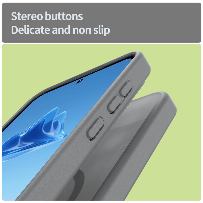 إيروريكس جراب هاتف Samsung Galaxy A55 5G Fanying Series PC Hybrid TPU شفاف غير لامع MagSafe (رمادي فضي) - Image 5