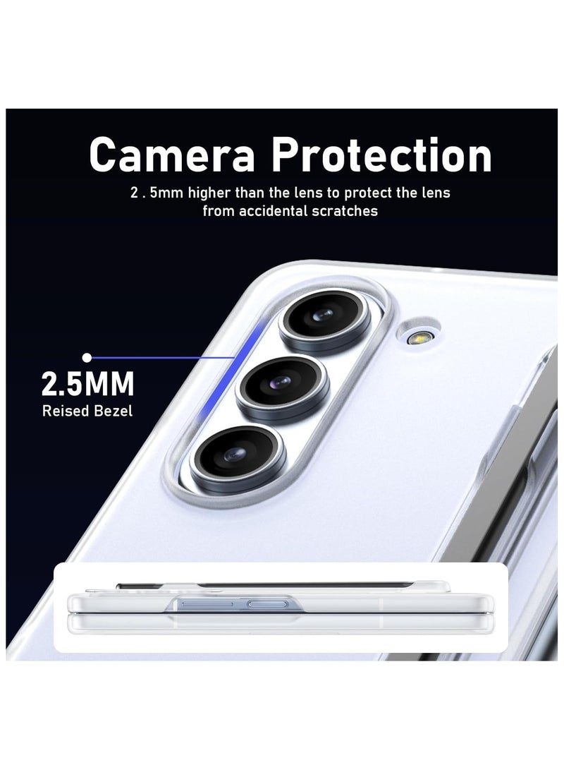Slim Case with S Pen Holder for Samsung Galaxy Z Fold 7, Crystal Transparent Hard PC Shell & Hinge Protection, Anti-Scratch Shockproof Protective Phone Cover Built-in Stylus Slot - PEN NOT INCLUDED  - Image 4