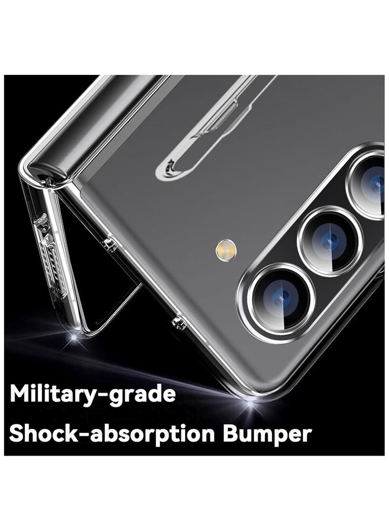 Slim Case with S Pen Holder for Samsung Galaxy Z Fold 7, Crystal Transparent Hard PC Shell & Hinge Protection, Anti-Scratch Shockproof Protective Phone Cover Built-in Stylus Slot - PEN NOT INCLUDED  - Image 5