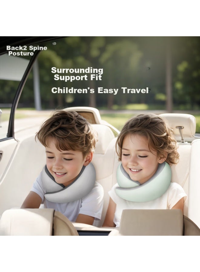Back2 Children's U-shaped Pillow, Neck Support Pillow, Travel Portable U-shaped Pillow, Airplane High-speed Rail Car Sleeping Headrest, Nap Pillow - Image 2