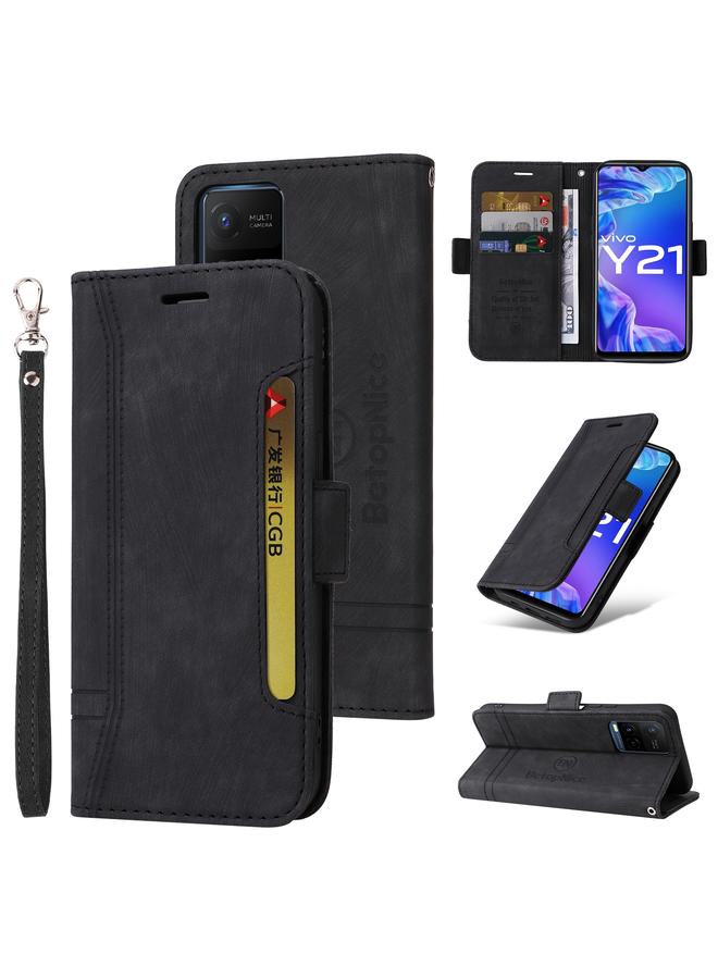 Case For vivo Y21 2021 Dual-side Buckle Leather Phone Case
