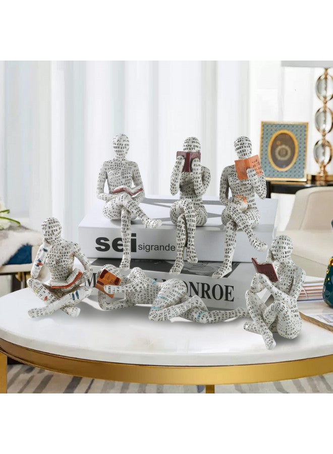 GRAPMKTG Home Decor Pulp Reading Women Thinker Statue Aesthetic Sculpture Room Decor Modern Abstract Decoration on Shelf Table Desk for Living Room Office Bedroom B - Image 2