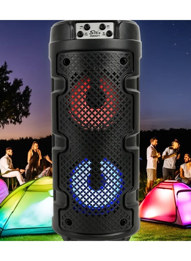 singe SING-E ZQS4271 Dual 4 inch Wireless BT 5.0 Altavoz Outdoor Party Speaker Portable Music Player Rgb Color Lights - Image 2