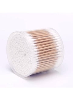 RAQTA Double Round Bamboo Cotton Swabs, Thick Tips | Biodegradable Eco-Friendly Strong Wooden Sticks Cotton Swabs for Ears | Firm Qtips Cotton Buds | Perfect Buds for Ear Dust & Dirt Removal | 300 Pcs  - Image 1