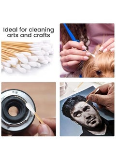 RAQTA Double Round Bamboo Cotton Swabs, Thick Tips | Biodegradable Eco-Friendly Strong Wooden Sticks Cotton Swabs for Ears | Firm Qtips Cotton Buds | Perfect Buds for Ear Dust & Dirt Removal | 300 Pcs  - Image 5