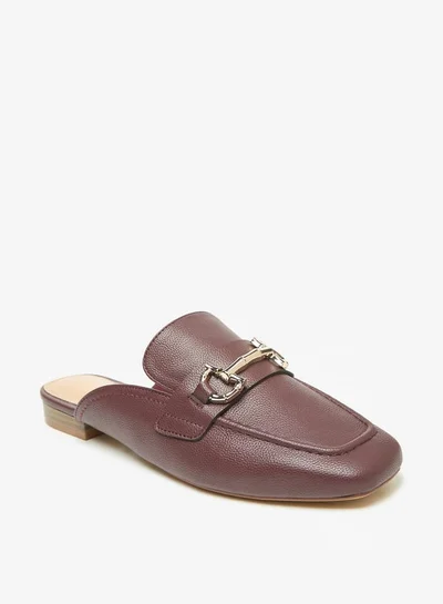سيليست Women's Solid Slip-On Mules with Metallic Accent