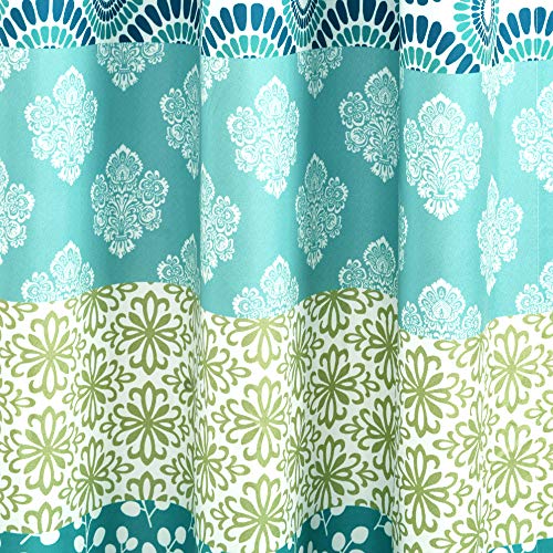 Lush Decor Bohemian Stripe Window Curtain Panels, Pair 52" W x 84" L Blue & Green - Light Filtering Curtains for Bedroom - Boho Curtains - Maximalist Decor - Image 3