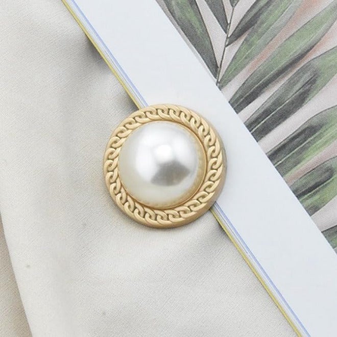 18-25MM 10PCS Coat Pearl Flower Buttons Coat Pearl Buttons for Sewing White Flat(12# Style,40L=25.0MM) - Image 1