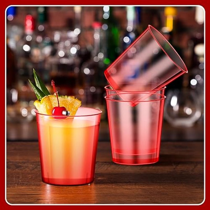 100 Pcs 1 oz Neon Plastic Shot Glass Cups Disposable Mini Shot Glasses Colo Party Drinking Cup for Cocktail Whiskey Senior Night Graduation Glow Party Disco Rave Trinket Accessories - Image 4