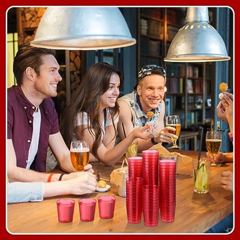 100 Pcs 1 oz Neon Plastic Shot Glass Cups Disposable Mini Shot Glasses Colo Party Drinking Cup for Cocktail Whiskey Senior Night Graduation Glow Party Disco Rave Trinket Accessories - Image 5