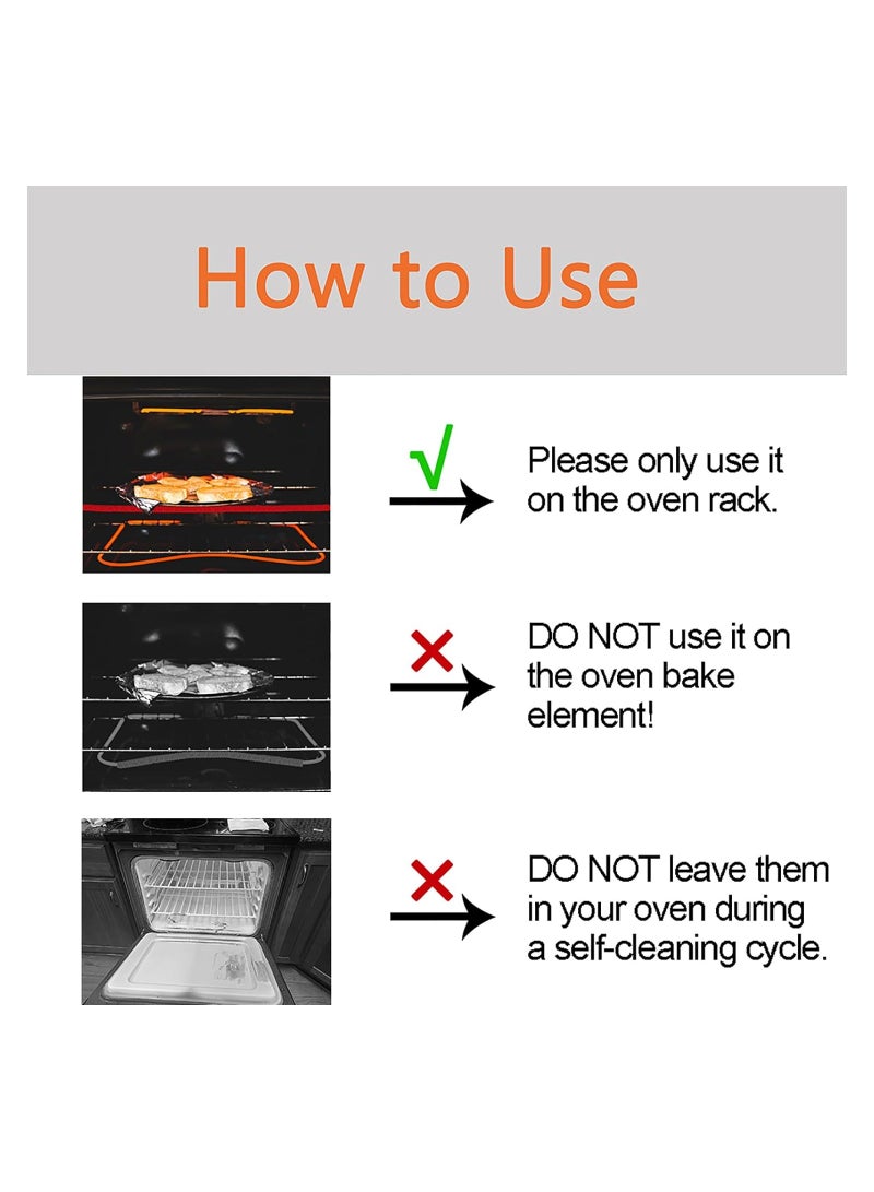 KASTWAVE حماية رف الفرن، 4 قطع غطاء رف فرن سيليكون مقاوم للحرارة بطول 14 بوصة واقي حافة رف الفرن، يحمي من الحروق والندوب شريط ساخن (أحمر) - Image 2