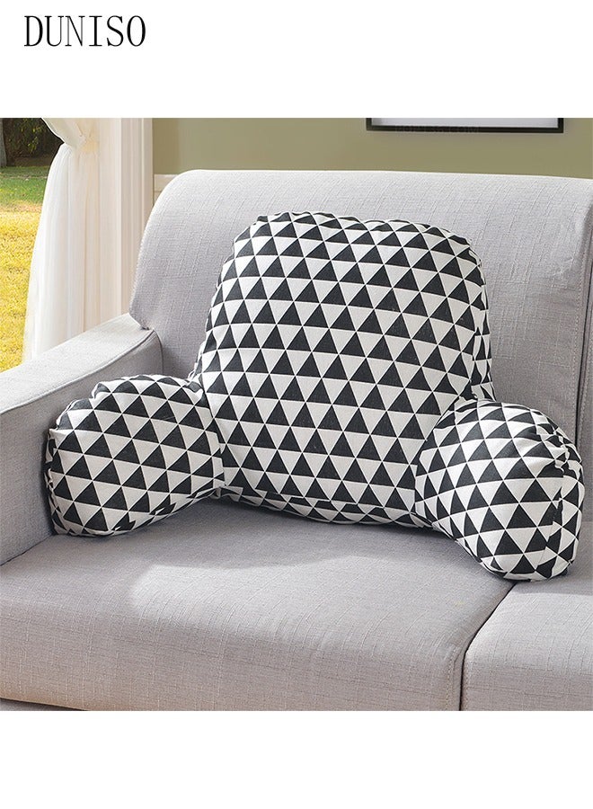 DUNISO مسند ظهر للزوج مع أذرع، وسادة قراءة للبالغين، وسادة دعم قطنية لكرسي المكتب، وسادة خلفية لمكتب السيارة، وسادة مريحة أسفل الظهر - Image 2
