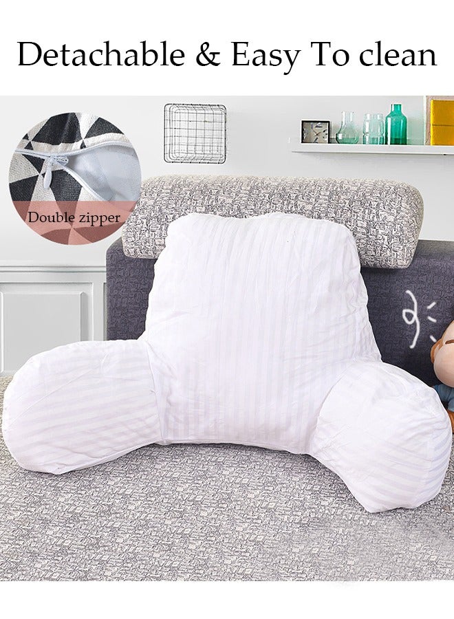 DUNISO مسند ظهر للزوج مع أذرع، وسادة قراءة للبالغين، وسادة دعم قطنية لكرسي المكتب، وسادة خلفية لمكتب السيارة، وسادة مريحة أسفل الظهر - Image 3