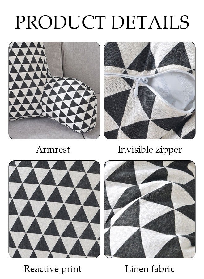 DUNISO مسند ظهر للزوج مع أذرع، وسادة قراءة للبالغين، وسادة دعم قطنية لكرسي المكتب، وسادة خلفية لمكتب السيارة، وسادة مريحة أسفل الظهر - Image 5